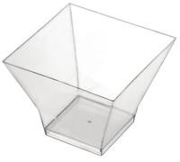 Monouso | 25 Vasitos para Aperitivos de Plástico, 120ml, Color Transparente, Vasos, Cuencos, Recipientes para Postres, Eventos, Catering, Picnic, Reutilizable, 125 Usos