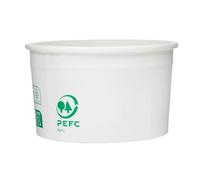 Monouso | 42 Tarrinas para Helados Ecológicas 100ml, Blancas, Sostenibles, Envases para Helados, Vasos para Postres, Tarrinas Desechables, Para Helados y Postres