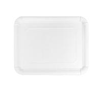 Monouso | 50 Bandeja de Cartón Blanca 22×28 cm | Rectangular Compacta | Resistente al Aceite y Calor | Ideal para Degustaciones y Catering | Pack de 50 Unidades