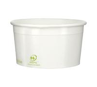 Monouso | 50 Tarrinas para Helados Ecológicas 175ml, Blancas, Sostenibles, Envases para Helados, Vasos para Postres, Tarrinas Desechables, Para Helados y Postres