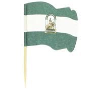 MONOUSO | Palillos bandera "Andalucía" 6,5cm (144 Uds)