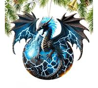 Monozoz Adornos de dragón para árbol de Navidad, colgantes de árbol, colgantes acrílicos de fantasía, decoración del hogar, huevos y dinosaurios, adornos de Navidad para chimenea