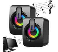 Monozoz Altavoz con Cable,Altavoces de Ordenador con Cable,1 par de minialtavoces con Cable de Escritorio con iluminación RGB | Altavoces domésticos Plug and para TV, Reproductores MP3,