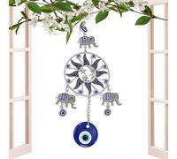 Monozoz Atrapasueños colgante, decoración del hogar atrapasueños,Campana de viento de Atrapasueños de ojos azules automotrices - Adorno de la suerte de arte estético para habitación de guardería,