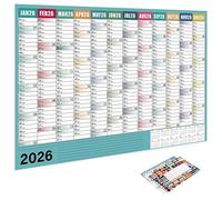 Monozoz Calendario mensual de pared 2026, 29 x 20 pulgadas, decoración del hogar grande con etiquetas de puntas, calendario planificador diario, para estudio mental, escuela, tareas, limpieza del