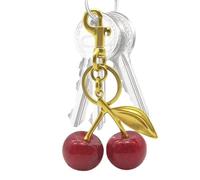 Monozoz - Colgante de bolsa de llavero de cereza,Llavero con colgante de cereza,Colgante llavero en para bolsa | Cherry Bag Charm Purse Charm Llavero para llaves de coche, mochila y bolso