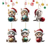 Monozoz de gato, divertida decoración navideña de acrílico 2D, decoraciones navideñas para interiores, para oficina, al aire libre, sala de estar, jardín, patio, niños, adultos, coleccionistas