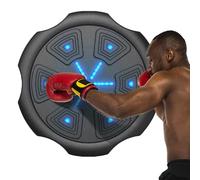 Monozoz Máquina de boxeo musical, entrenamiento montado en la pared, con luz LED, almohadillas de perforación digitales para adultos, entrenamiento en casa, coordinación -mano, diversión familiar