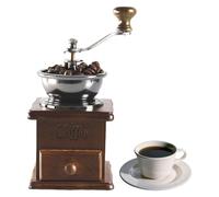 Monozoz Molinillo de café manual, molino de café manual - Molinillo de granos de café estilo retro antiguo hierro fundido mano madera cajón grano molinillo, Navidad