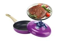 Monozoz Olla de salsa con tapa, cacerola antiadherente para verduras y frutas, sartén escalfadora con tapa, para cocina de inducción, cocina, cocina, cocinar a fuego lento, freír sopa de espaguetis