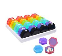 Monozoz Pastillero organizador transparente para 31 días, pastillero de 4 semanas, contenedor de pastillas apto para viajes para aceites de pescado, suplementos y medicamentos