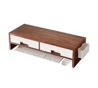 Monozoz Soporte elevador para monitor, organizador ergonómico de doble cajón, soporte de escritorio para monitor, para familiares, , hogar, interior, estudio, dormitorio, escritorio