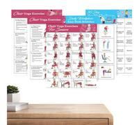 Monozoz Tabla de ejercicios de silla para personas mayores, póster de orientación de entrenamiento sentado, tabla de entrenamiento sin perforaciones para personas mayores, yoga, entrenamiento de