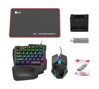 Monozoz Teclado con reposamuñecas, teclado y ratón | Juego de teclado y ratón con cable USB convertidor de 35 teclas | Kit convertidor con retroiluminación LED RGB, portátil,