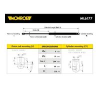 MONROE Amortiguador Capó Compatible Para MINI Mini Countryman R60 R61 ML6177