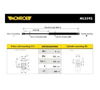 MONROE Amortiguador De Capó Compatible Para Audi 80 89 89Q 8A B3 90 ML5593