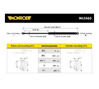 MONROE Amortiguador De Capó Compatible Para BMW 1 Serie E87 E81 E88 E82 ML5563