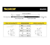 MONROE Amortiguador De Gas Para La Puerta Trasera 650 N Renault Fluence L30 L3