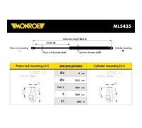 MONROE Amortiguador De Gas para Portón Trasero 400 N Citroën Xsara Break N2