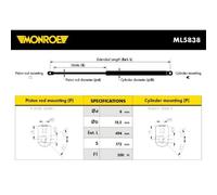MONROE Amortiguador de Gas para Portón Trasero 500 N para VW Tiguan 5N 2.0 TDI