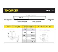 MONROE Amortiguador Gasfeder para Portón Trasero 150 N para VW Amarok ML6328