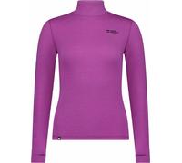 Mons Royale - Ropa interior térmica mujer - Cascade W Merino Base Layer Mock Neck Long Sleeve Purple Bolt para Mujer de Lana - Talla M - Rosa Rosa M