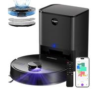 MONSGA MS1MAX - Robot aspirador con trapeador, succión fuerte de 5000 Pa, aspiradora robótica de navegación Lidar con estación autovaciada de 3.5 L, 180 minutos de tiempo de funcionamiento, aplicación