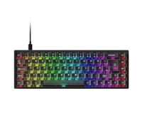 MONSG UN68 HE Teclado gaming QWERTY ISO DE Layout, interruptor de efecto Hall, teclado con cable 65% RGB, RT 0,005 mm, frecuencia de muestreo 8000 Hz, fuerza de disparo ajustable, Snap-Tap (negro)