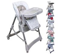 Monsieur Bébé - Trona plegable, regulable en altura, respaldo y estante