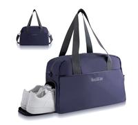 MonSiiLine Bolsa de gimnasio para mujeres y hombres, con compartimento para zapatos, bolsillo húmedo, impermeable, duradera, bolsa de viaje para deportes, gimnasio, natación, yoga, vuelo, fin de