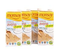 Monsoy - Bebida Ecológica de Avena sin Gluten - Caja de 4 x 1L