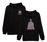 Monsta X Hoodies KPOP Cremallera Sudadera con Capucha HYUNGWON Jooheon IM Shownu NINHYUK KIHYUN Casual Moda Manga Versión Suelta larg Tops para Hombres Mujeres