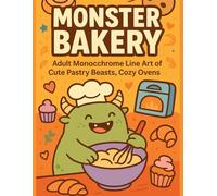 Monster Bakery Coloring Book: Adult Line Art of Cute Pastry Beasts, Cozy Ovens