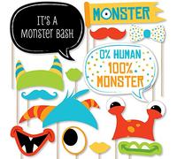 Monster Bash - Kit de 20 accesorios para fotos de bebé, diseño de monstruo con texto en inglés Little Monster Birthday Party or Baby Shower