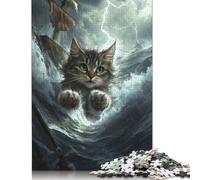 Monster Cat in The Sea Puzzle Imposible,desafío para Adultos Entretenimiento Creativo 1000 Piezas Obra De Arte De Juego De para Adultos Y Niños Mayores De 12 Años 1000pcs (38x26cm)