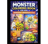 Monster Coloring Book for Kids - Halloween Adventure: Cute, Funny & Spooky Monster Coloring Pages | Halloween, Pirate, Camping & Fun Scenes for Boys and Girls Ages 3-8