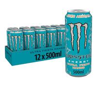 Monster Energy Ultra Fiesta Mango, Bebida energética sin Azúcar Sabor Mango - Pack de 12 latas de 500ml