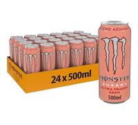 Monster Energy Ultra Peachy Keen, Bebida Energética Sin Azúcar, Pack 24 latas de 500 ml
