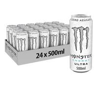 Monster Energy Ultra White, Bebida Energética Sin Azúcar- Pack 24 latas 500 ml