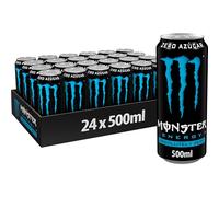 Monster Energy Zero Azúcar, Bebida energética sin Azúcar - Pack de 24 Latas de 500ml