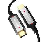 Monster Essentials - Cable HDMI 2.1 de alta velocidad direccional, certificado de alta calidad, cable HDMI AOC de fibra óptica de 48 Gbps, soporta 8K @ 60Hz, 4K @ 120Hz, 20 pies