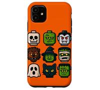 Monster Faces Pop Art Gráfico de Estilo Bloque de Halloween Carcasa para iPhone 11