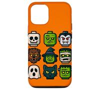 Monster Faces Pop Art Gráfico de Estilo Bloque de Halloween Carcasa para iPhone 12/12 Pro