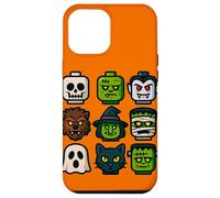 Monster Faces Pop Art Gráfico de Estilo Bloque de Halloween Carcasa para iPhone 12 Pro MAX