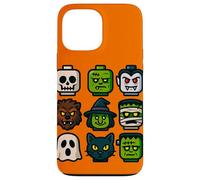 Monster Faces Pop Art Gráfico de Estilo Bloque de Halloween Carcasa para iPhone 13 Pro MAX