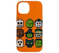 Monster Faces Pop Art Gráfico de Estilo Bloque de Halloween Carcasa para iPhone 14