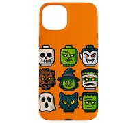 Monster Faces Pop Art Gráfico de Estilo Bloque de Halloween Carcasa para iPhone 15 Plus