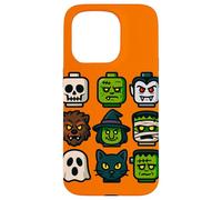 Monster Faces Pop Art Gráfico de Estilo Bloque de Halloween Carcasa para iPhone 15 Pro