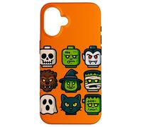 Monster Faces Pop Art Gráfico de Estilo Bloque de Halloween Carcasa para iPhone 16