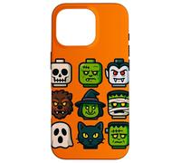 Monster Faces Pop Art Gráfico de Estilo Bloque de Halloween Carcasa para iPhone 16 Pro
